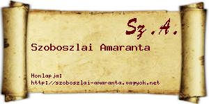 Szoboszlai Amaranta névjegykártya